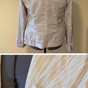CAbi Boyfriend Striped Blazer Sz 10 #903 EUC